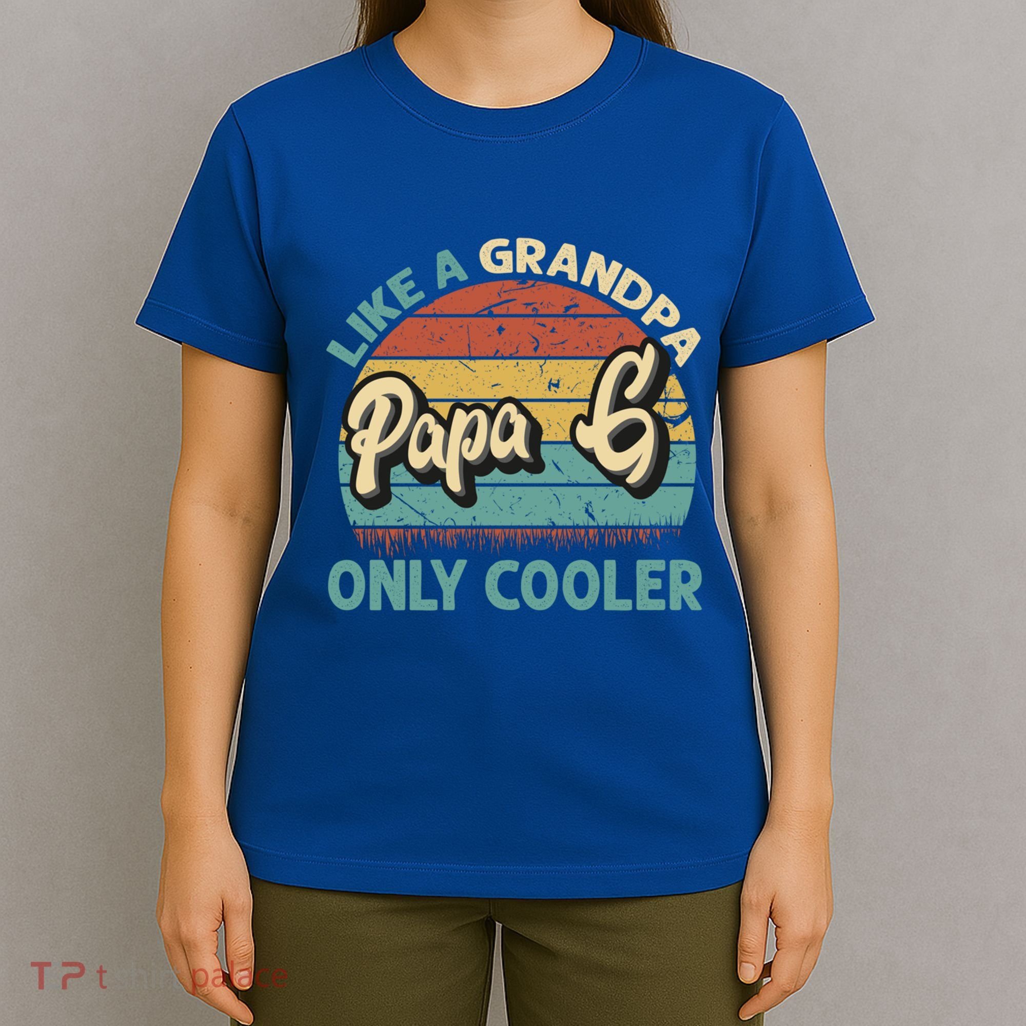 Papa G Like A Grandpa Only Cooler Vintage Dad Fathers Day Cute Gift T-Shirt
