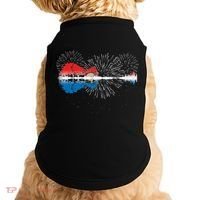 Patriotic Guitar Lake Reflections Night Sky 4th Of July Doggie Tank thumb 0