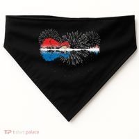 Patriotic Guitar Lake Reflections Night Sky 4th Of July USA-Made Doggie Bandana thumb 0