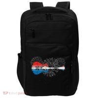 Patriotic Guitar Lake Reflections Night Sky 4th Of July Impact Tech Backpack thumb 0