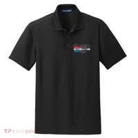 Patriotic Guitar Lake Reflections Night Sky 4th Of July Dry Zone Grid Polo thumb 0
