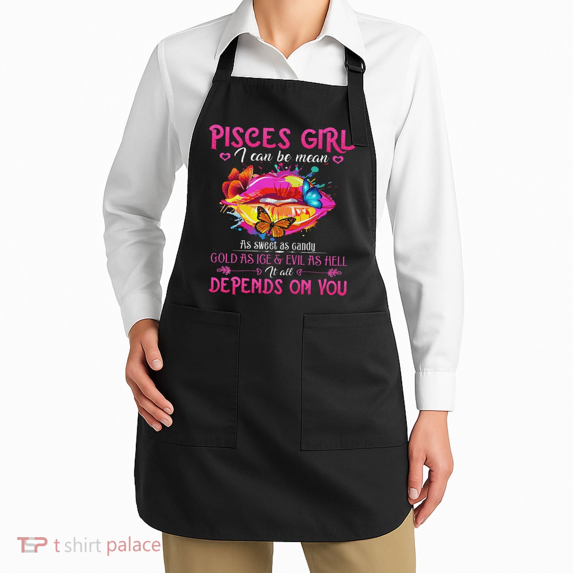 Pisces Girl Lips February March Queen Birthday Zodiac Apron
