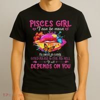 Pisces Girl Lips February March Queen Birthday Zodiac T-Shirt thumb 3