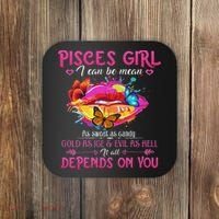 Pisces Girl Lips February March Queen Birthday Zodiac Coaster thumb 0