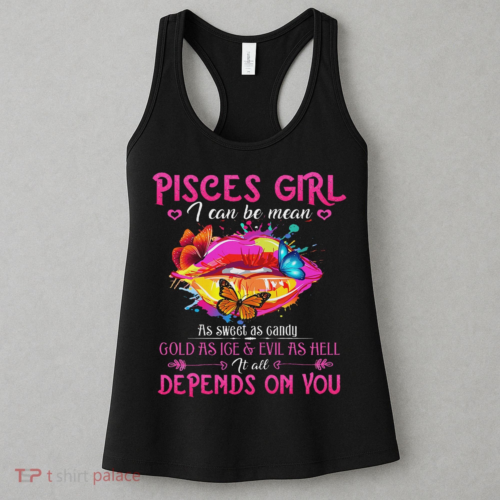 Pisces Girl Lips February March Queen Birthday Zodiac Women's Tank Top