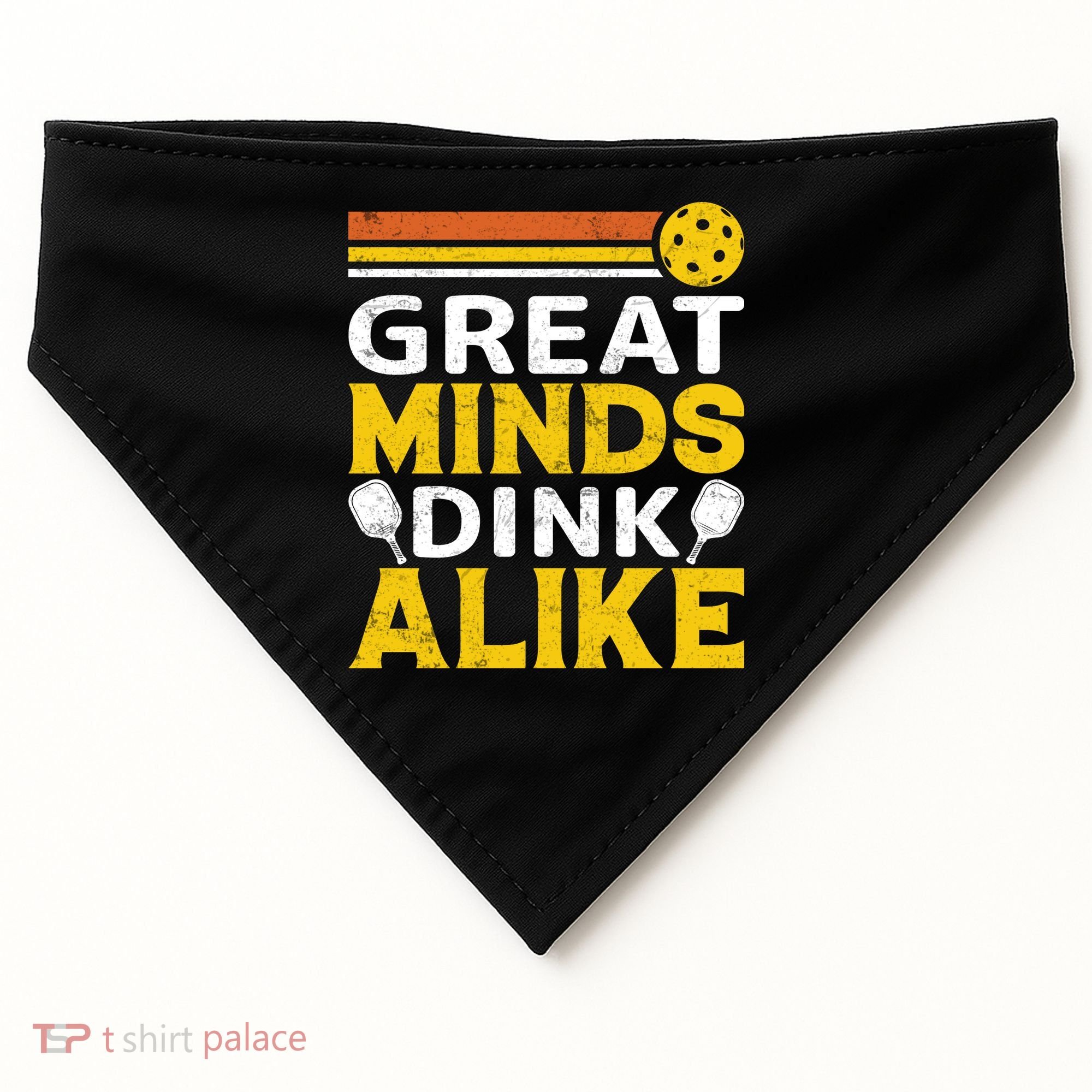 Pickleball Great Minds Drink Alike Pickleball Gift USA-Made Doggie Bandana