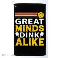 Pickleball Great Minds Drink Alike Pickleball Gift Golf Towel thumb 0