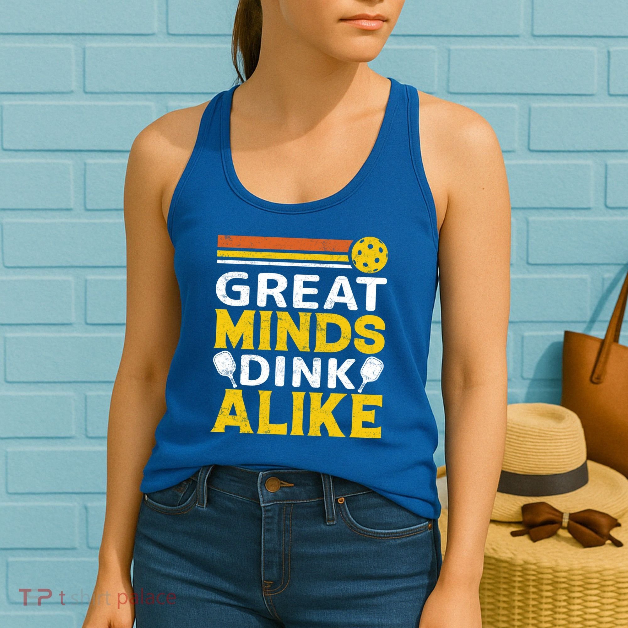 Pickleball Great Minds Drink Alike Pickleball Gift Women's Tank Top