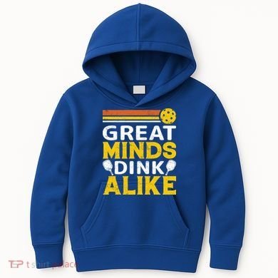 Pickleball Great Minds Drink Alike Pickleball Gift Kids Hoodie
