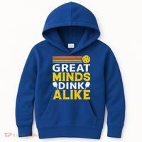 Pickleball Great Minds Drink Alike Pickleball Gift Kids Hoodie thumb 0