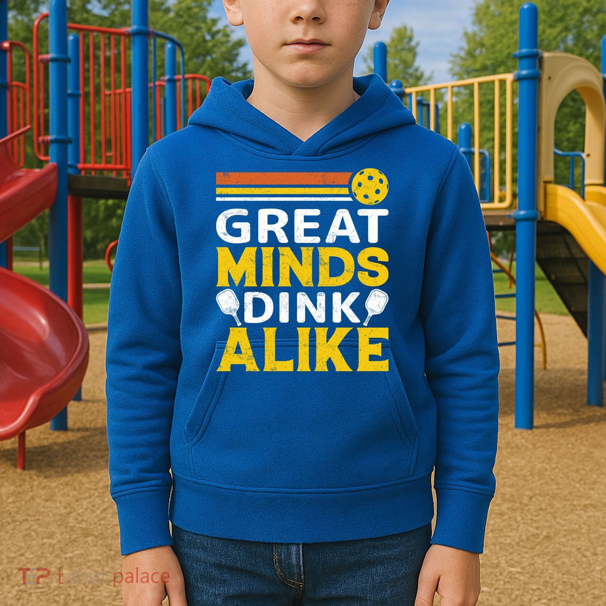 Pickleball Great Minds Drink Alike Pickleball Gift Kids Hoodie