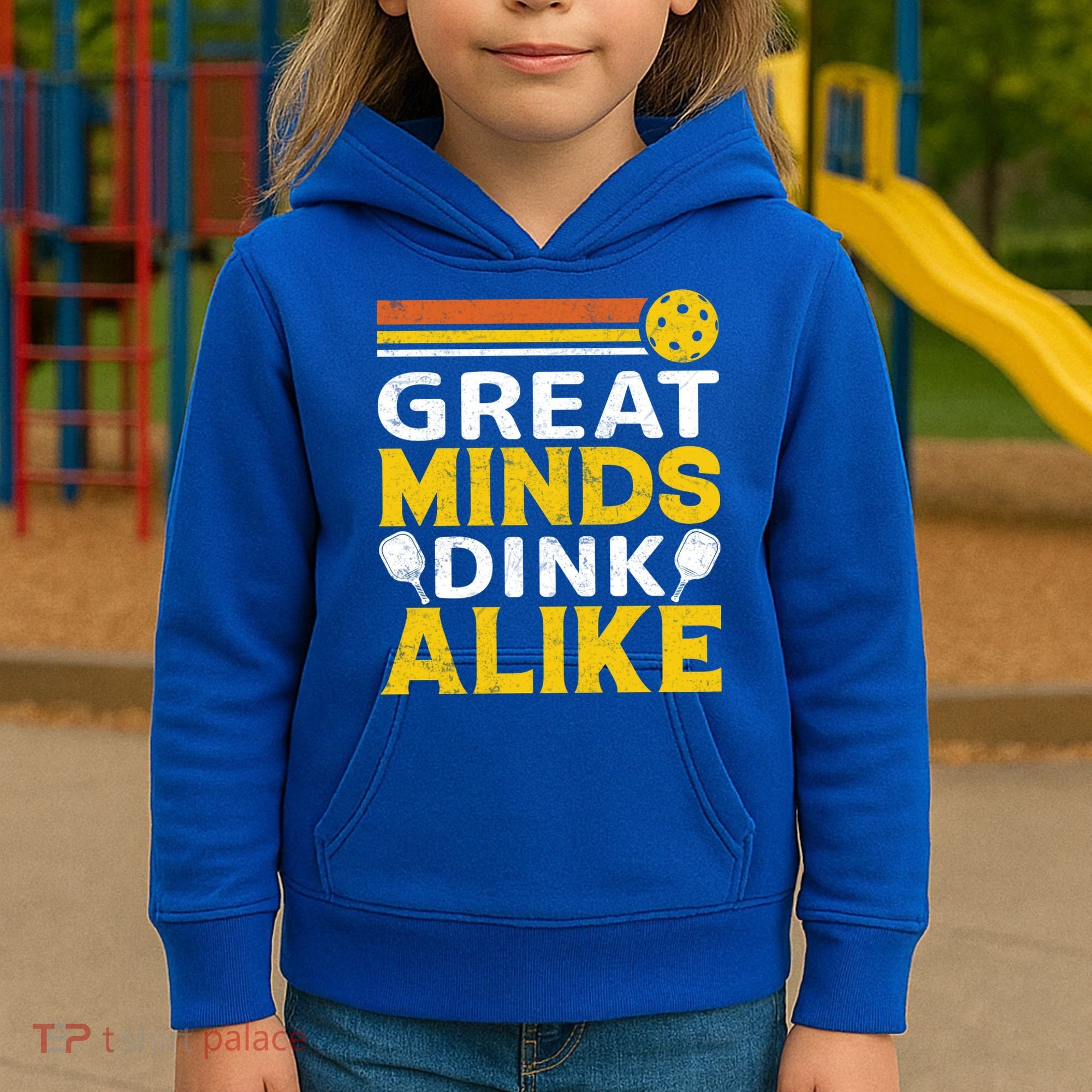 Pickleball Great Minds Drink Alike Pickleball Gift Kids Hoodie