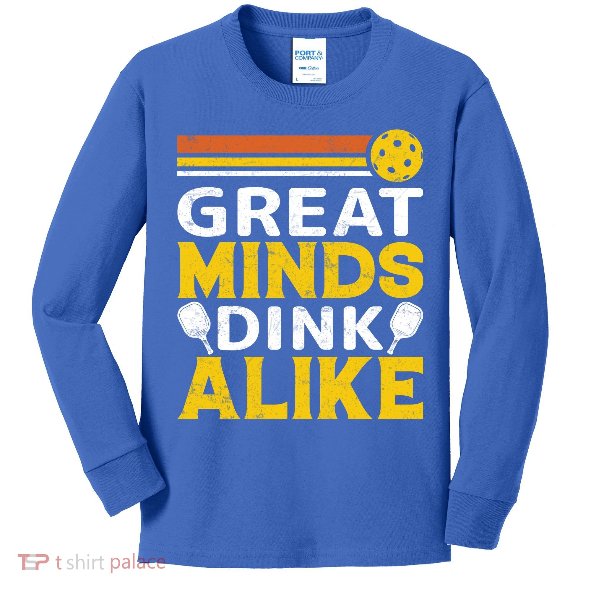 Pickleball Great Minds Drink Alike Pickleball Gift Kids Long Sleeve Shirt