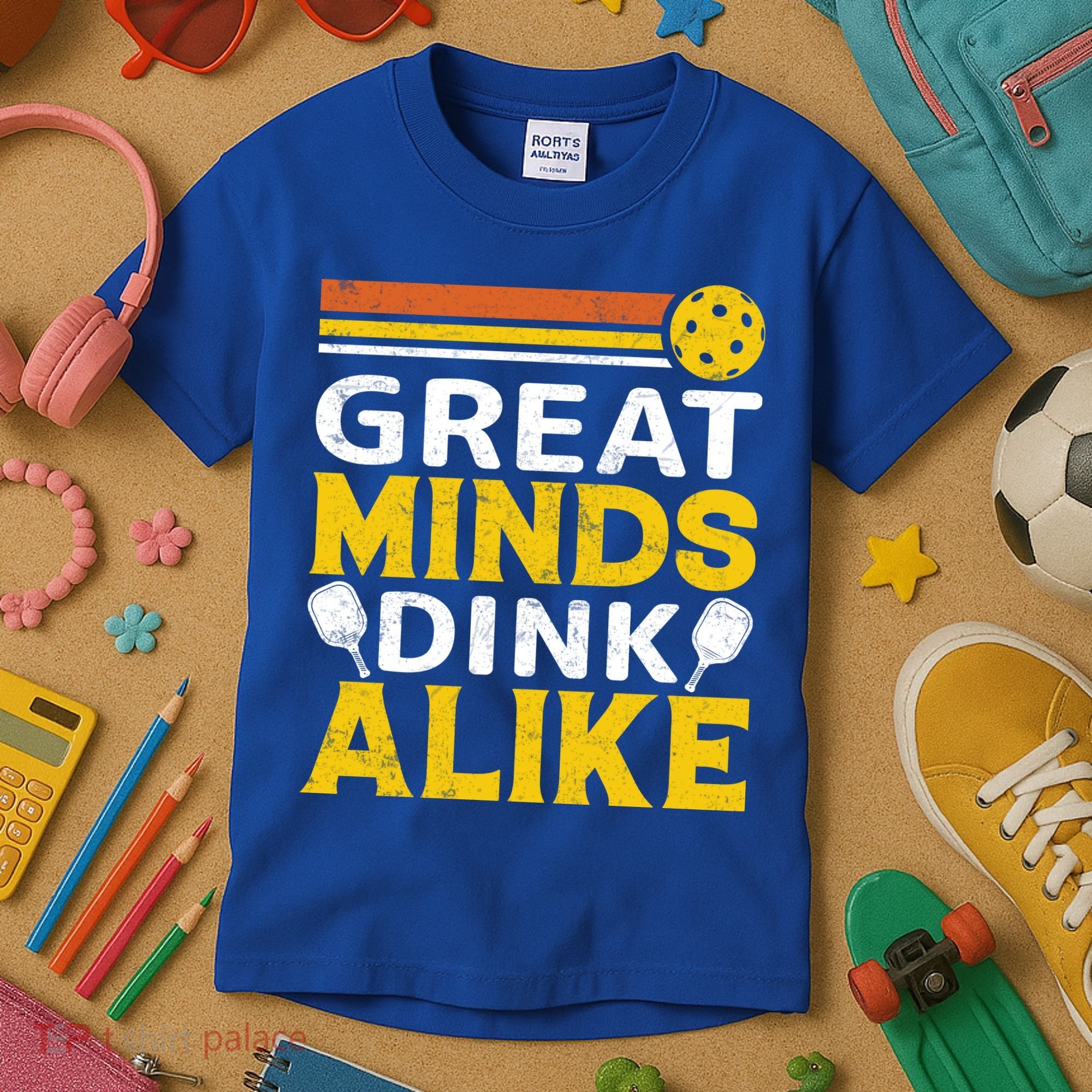 Pickleball Great Minds Drink Alike Pickleball Gift Kids T-Shirt