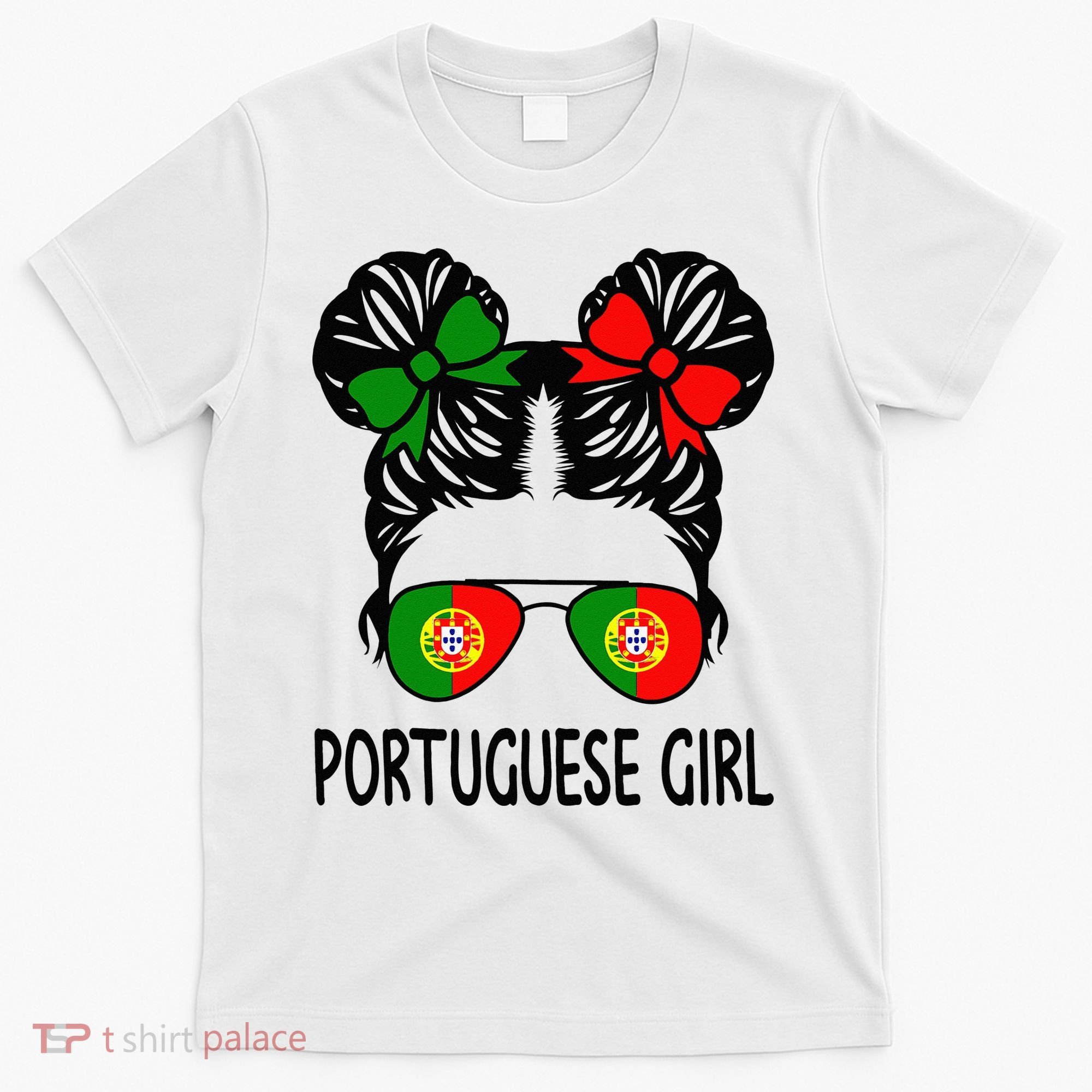 Portuguese Girl Messy Hair Portugal Pride T-Shirt