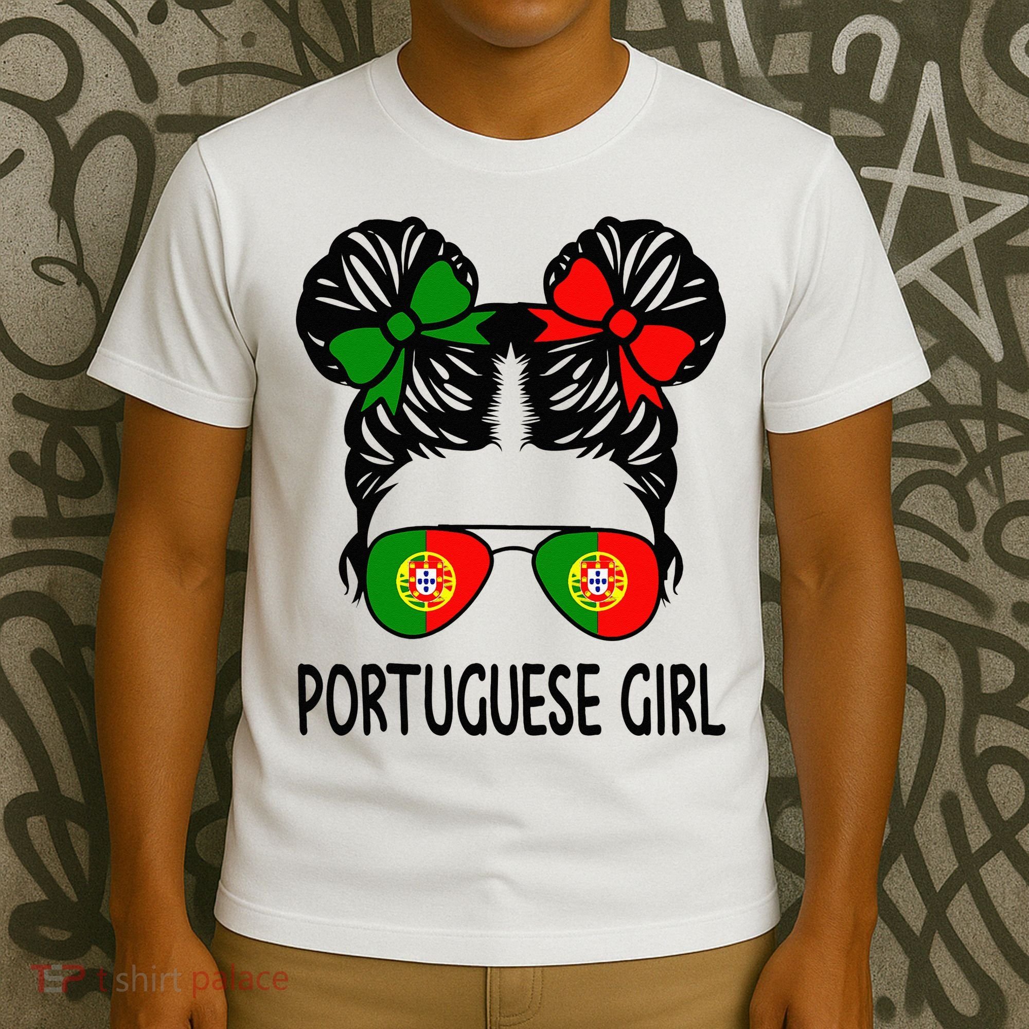 Portuguese Girl Messy Hair Portugal Pride T-Shirt