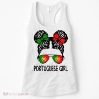 Portuguese Girl Messy Hair Portugal Pride Women's Tank Top thumb 0