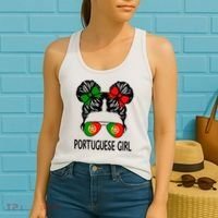 Portuguese Girl Messy Hair Portugal Pride Women's Tank Top thumb 2