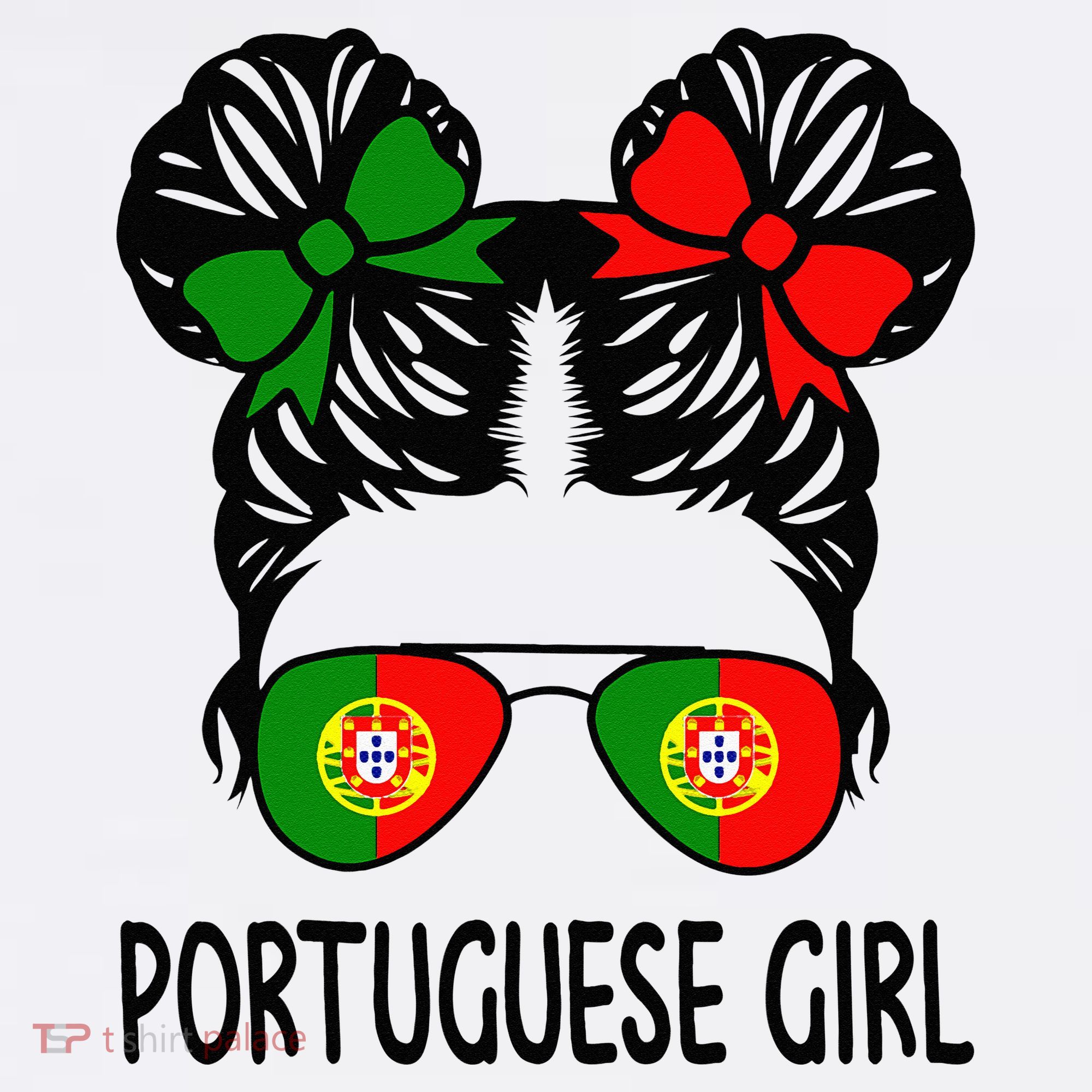 Portuguese Girl Messy Hair Portugal Pride Women's Tank Top