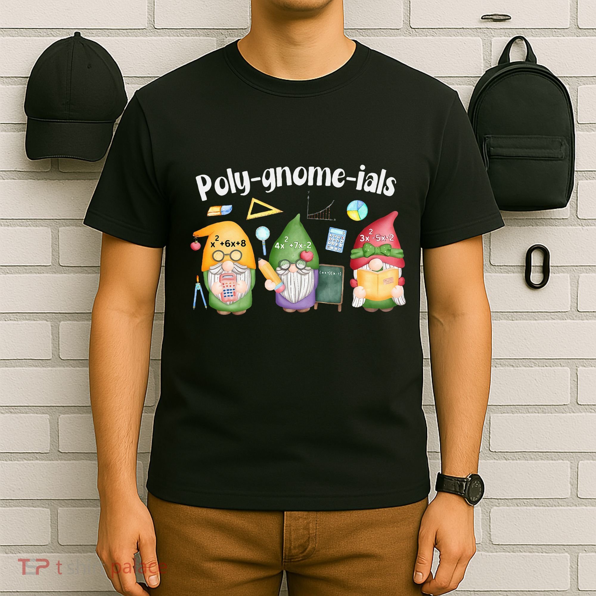 Polygnomeials Gnomes Math Algebra Teacher Back To School T-Shirt