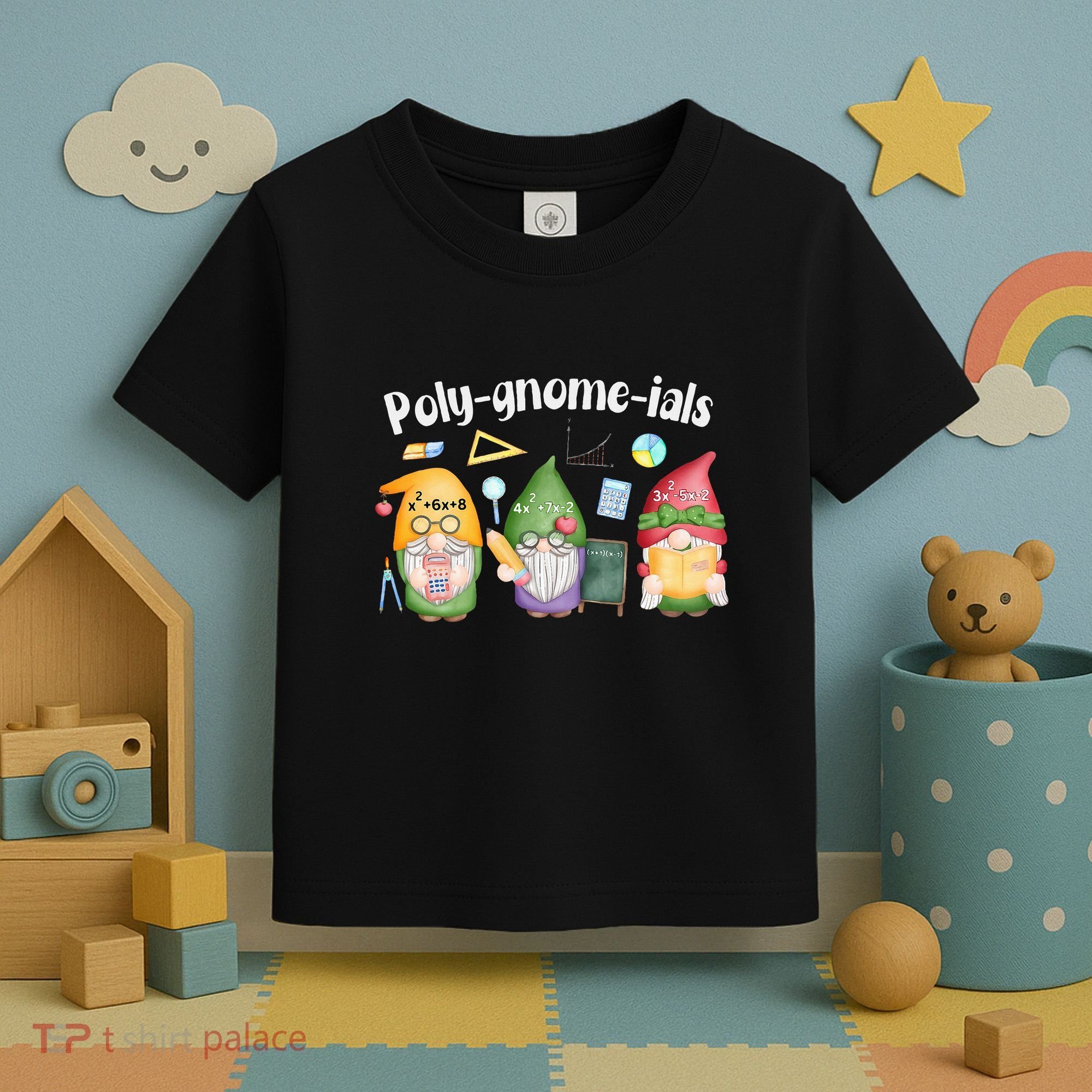 Polygnomeials Gnomes Math Algebra Teacher Back To School Toddler T-Shirt