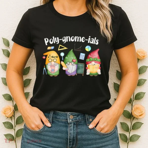 Polygnomeials Gnomes Math Algebra Teacher Back To School Women's T-Shirt
