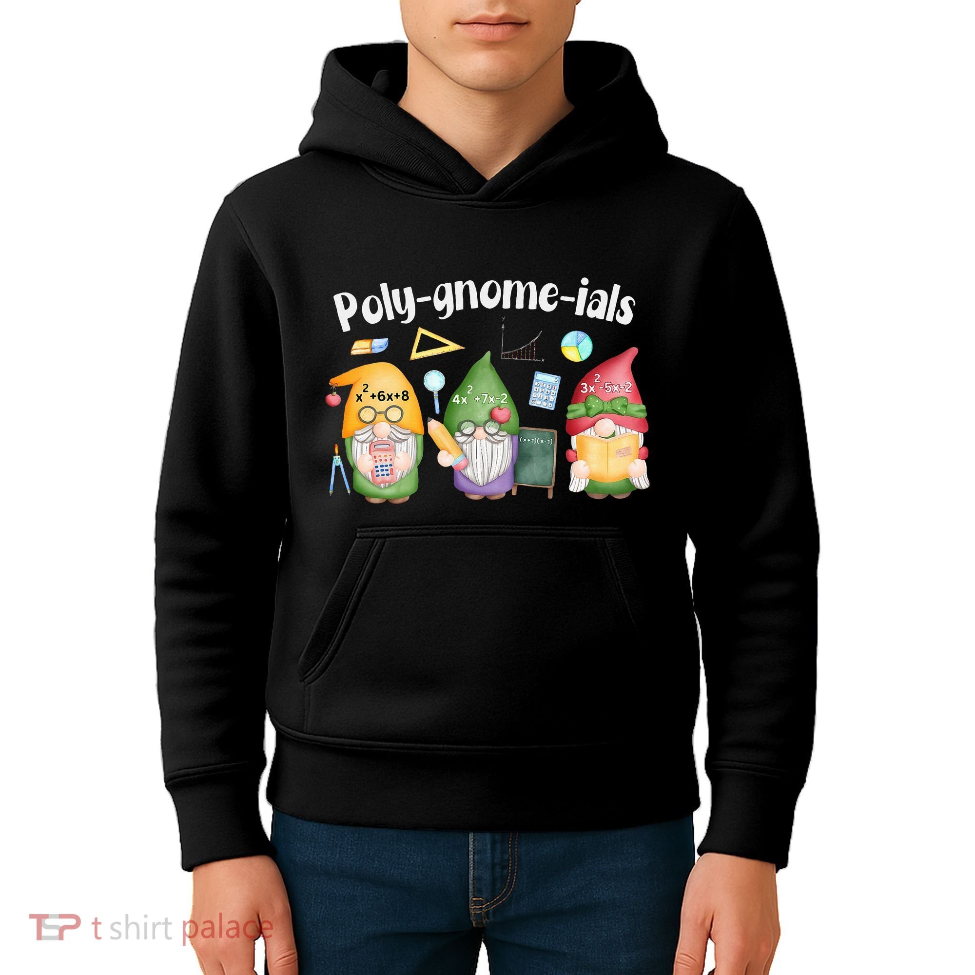 Polygnomeials Gnomes Math Algebra Teacher Back To School Kids Hoodie