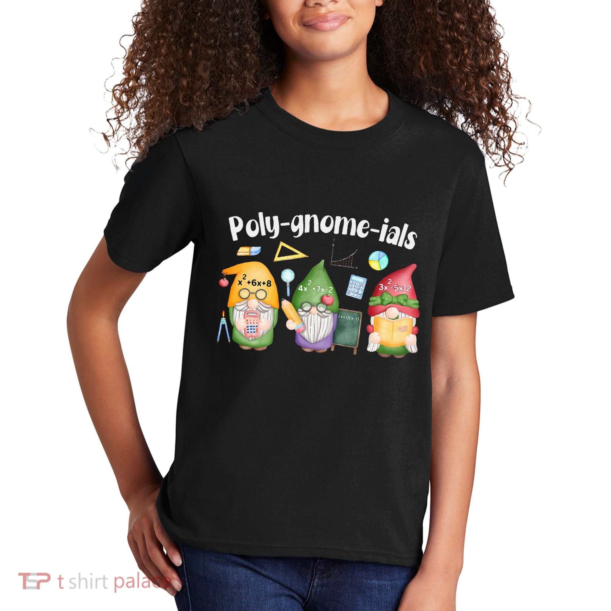 Polygnomeials Gnomes Math Algebra Teacher Back To School Kids T-Shirt