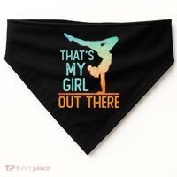 Proud Gymnastics Mom Dad That's My Out There Gymnast Cute Gift USA-Made Doggie Bandana thumb 0