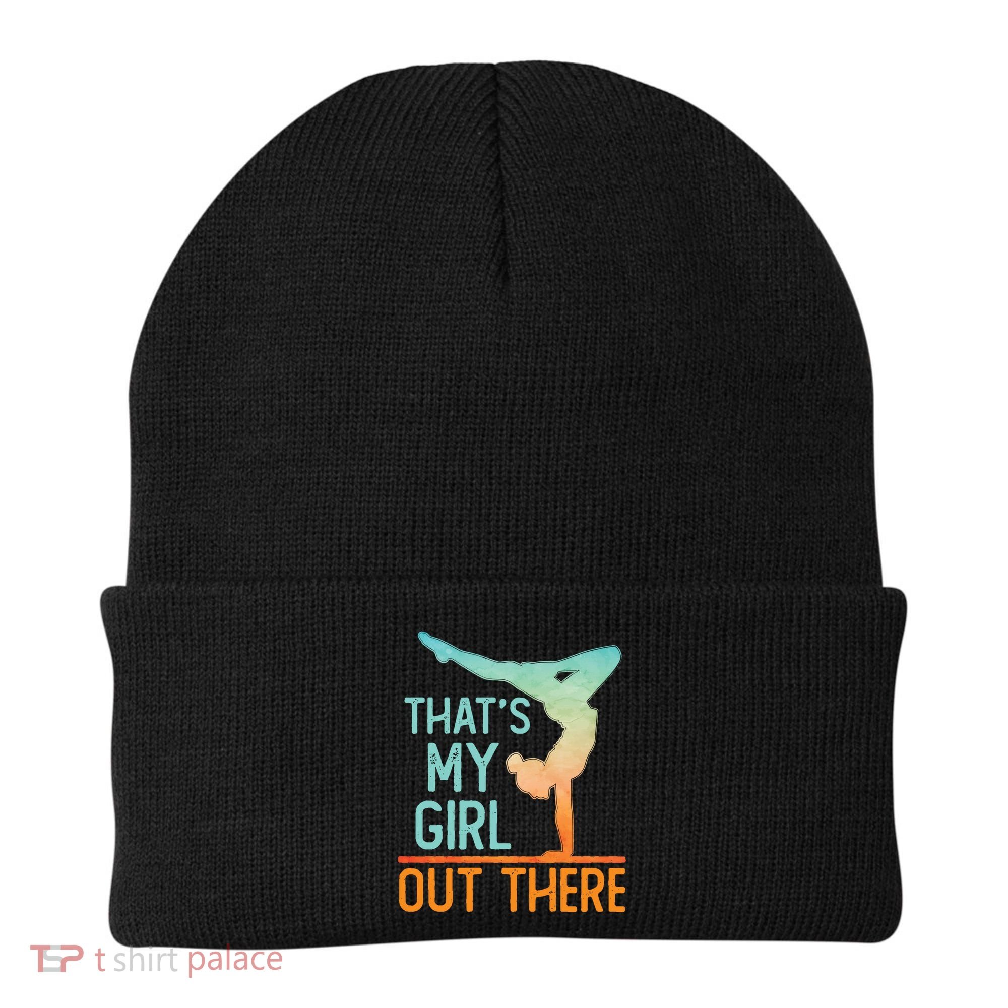 Proud Gymnastics Mom Dad That's My Out There Gymnast Cute Gift Beanie