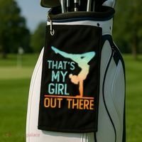 Proud Gymnastics Mom Dad That's My Out There Gymnast Cute Gift Golf Towel thumb 2
