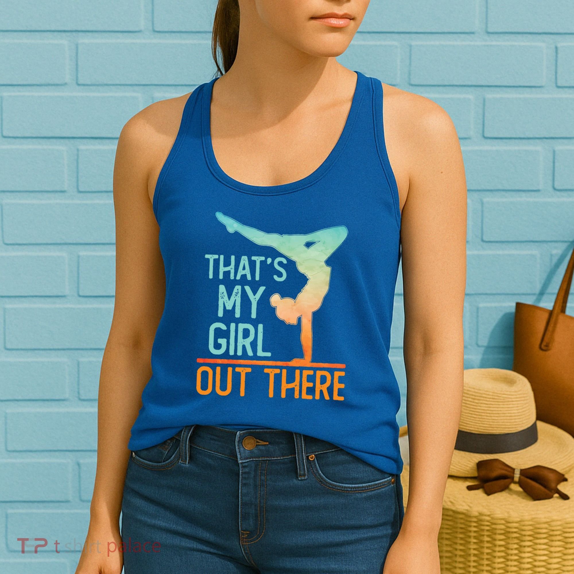 Proud Gymnastics Mom Dad That's My Out There Gymnast Cute Gift Women's Tank Top