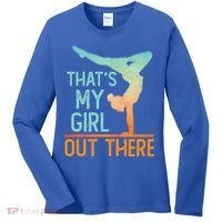 Proud Gymnastics Mom Dad That's My Out There Gymnast Cute Gift Women's Long Sleeve Shirt thumb 0