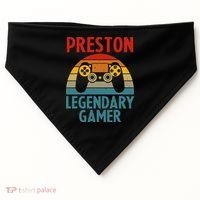PRESTON Gift Name Personalized Funny Gaming Geek Birthday USA-Made Doggie Bandana thumb 0