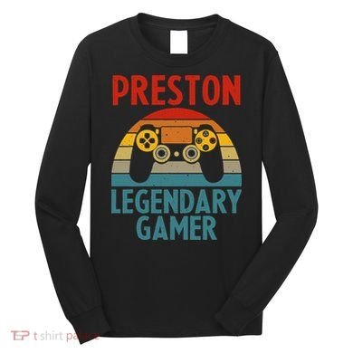 PRESTON Gift Name Personalized Funny Gaming Geek Birthday Long Sleeve Shirt