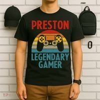 PRESTON Gift Name Personalized Funny Gaming Geek Birthday T-Shirt thumb 6