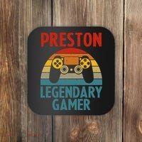 PRESTON Gift Name Personalized Funny Gaming Geek Birthday Coaster thumb 0