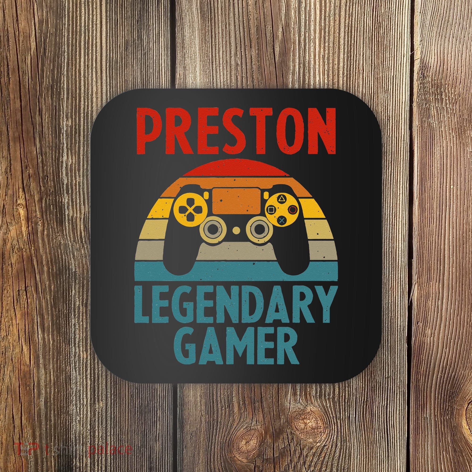 PRESTON Gift Name Personalized Funny Gaming Geek Birthday Coaster