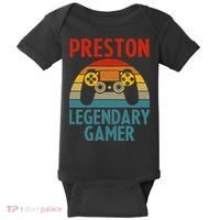PRESTON Gift Name Personalized Funny Gaming Geek Birthday Baby Bodysuit thumb 0