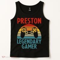 PRESTON Gift Name Personalized Funny Gaming Geek Birthday Tank Top thumb 2