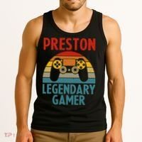 PRESTON Gift Name Personalized Funny Gaming Geek Birthday Tank Top thumb 3