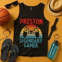 PRESTON Gift Name Personalized Funny Gaming Geek Birthday Tank Top thumb 4