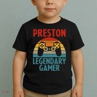 PRESTON Gift Name Personalized Funny Gaming Geek Birthday Toddler T-Shirt thumb 2