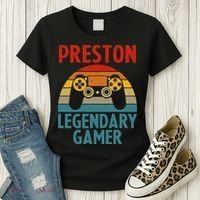PRESTON Gift Name Personalized Funny Gaming Geek Birthday Women's T-Shirt thumb 3
