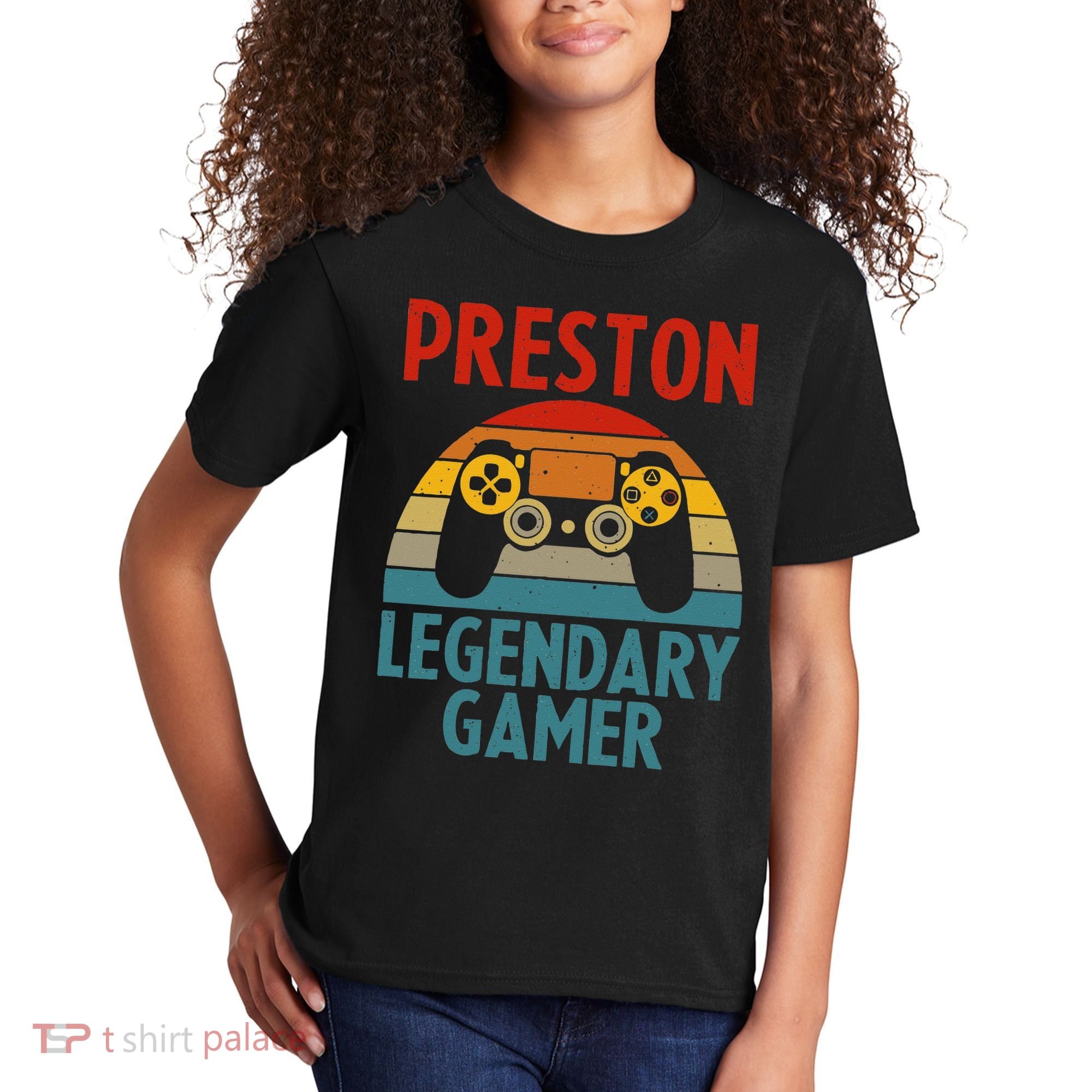 PRESTON Gift Name Personalized Funny Gaming Geek Birthday Kids T-Shirt