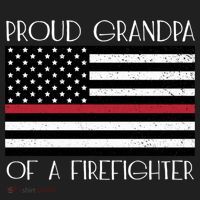 Proud Grandpa Of A Firefighter Thin Red Line American Flag Cute Gift Hat thumb 2