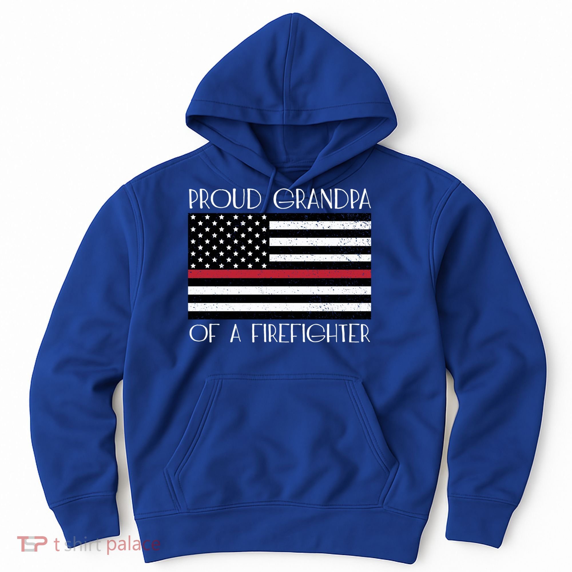 Proud Grandpa Of A Firefighter Thin Red Line American Flag Cute Gift Hoodie