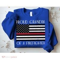 Proud Grandpa Of A Firefighter Thin Red Line American Flag Cute Gift Sweatshirt thumb 2