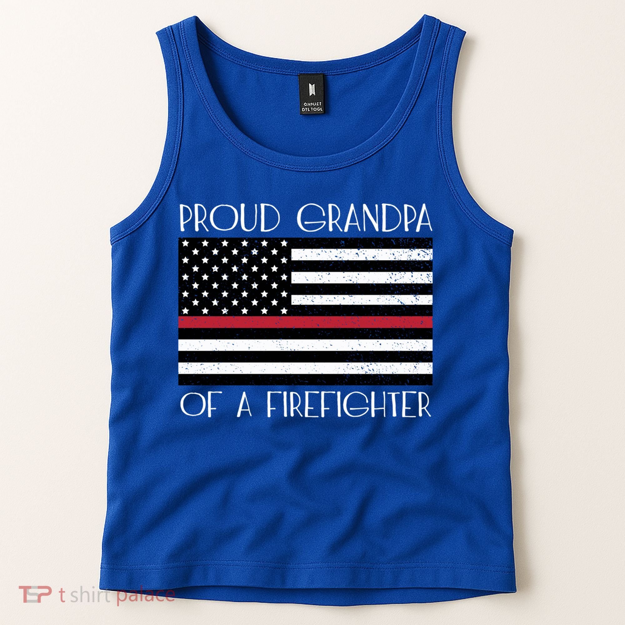 Proud Grandpa Of A Firefighter Thin Red Line American Flag Cute Gift Tank Top