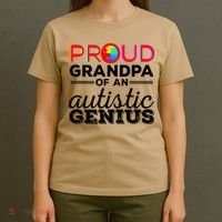 Proud Grandpa Of An Autistic Genius Autism Awareness T-Shirt thumb 4